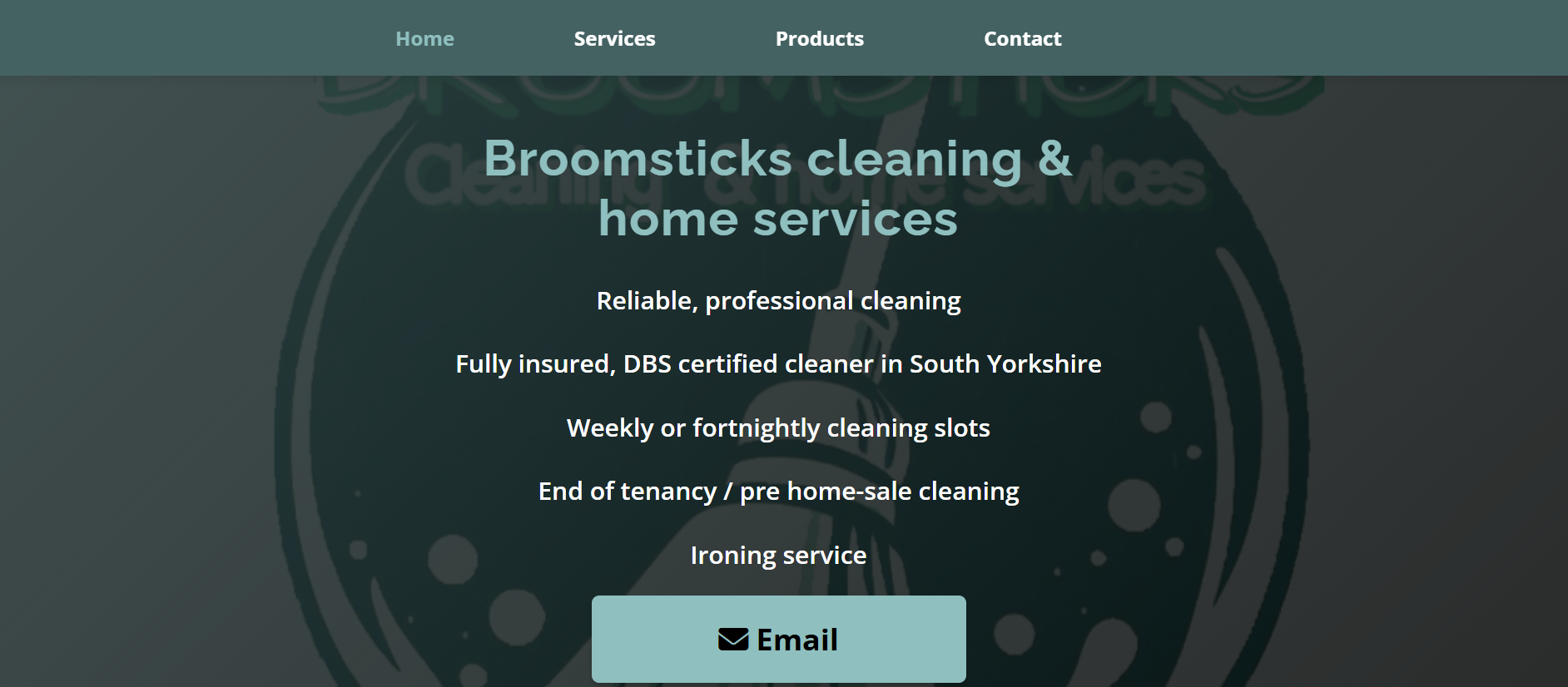 Broomsticks Cleaning Services Website Mockup