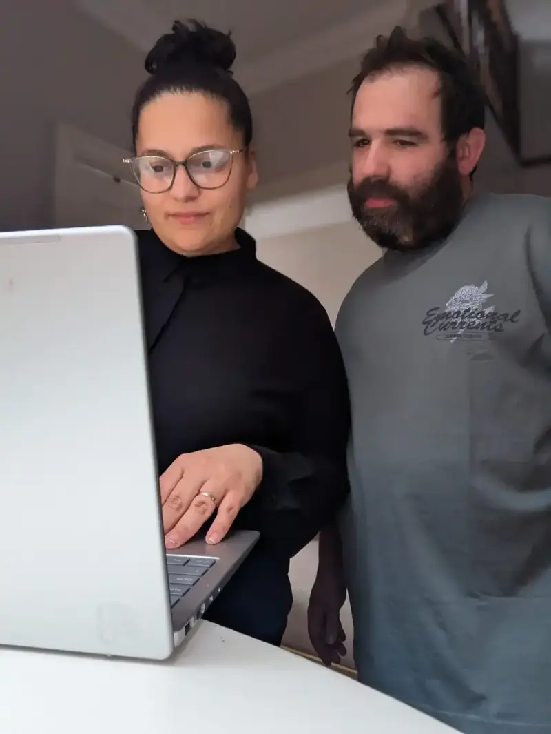 A photo of Helena and Tom the dedicated team that will work on your project